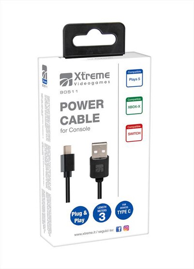 XTREME - POWER CABLE TYPE-C PS5 - NERO