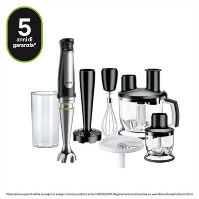 BRAUN - Frullatore ad immersione MULTIQUICK 7 MQ7087X-Nero