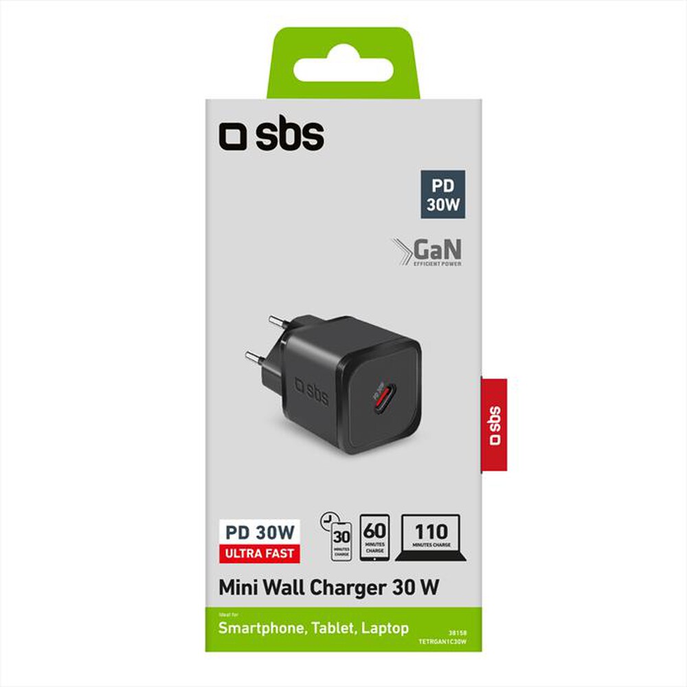 Immagine del prodotto SBS - Carica batterie TETRGAN1C30W-Nero