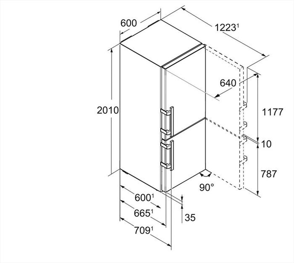 Immagine del prodotto LIEBHERR - Frigorifero combinato CBNIES 4878-21 Classe C 391l-Acciaio