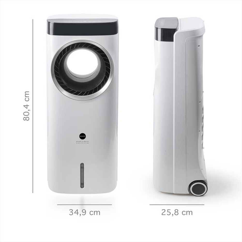 "MACOM - Ventilatore tower BLADELESS CYCLONE-bianco"
