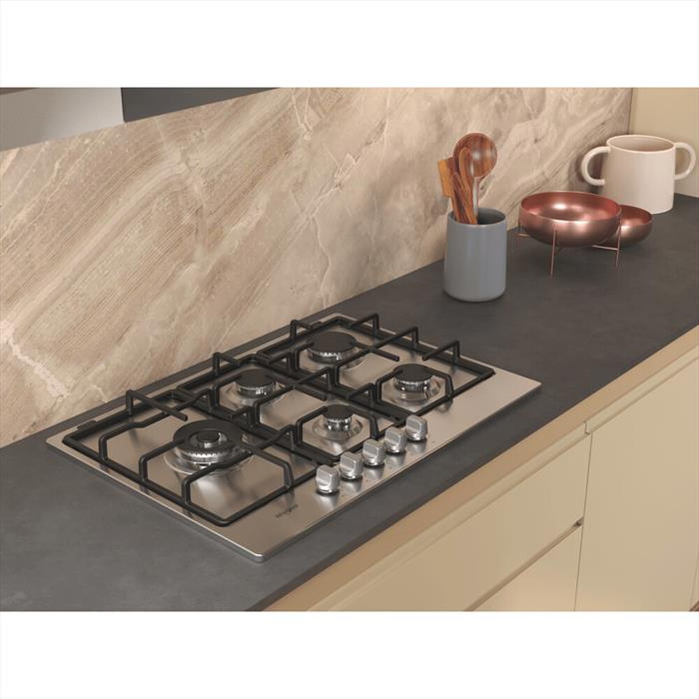"WHIRLPOOL - Piano cottura a gas TGML 761 IX/R 73 cm-Acciaio inossidabile"