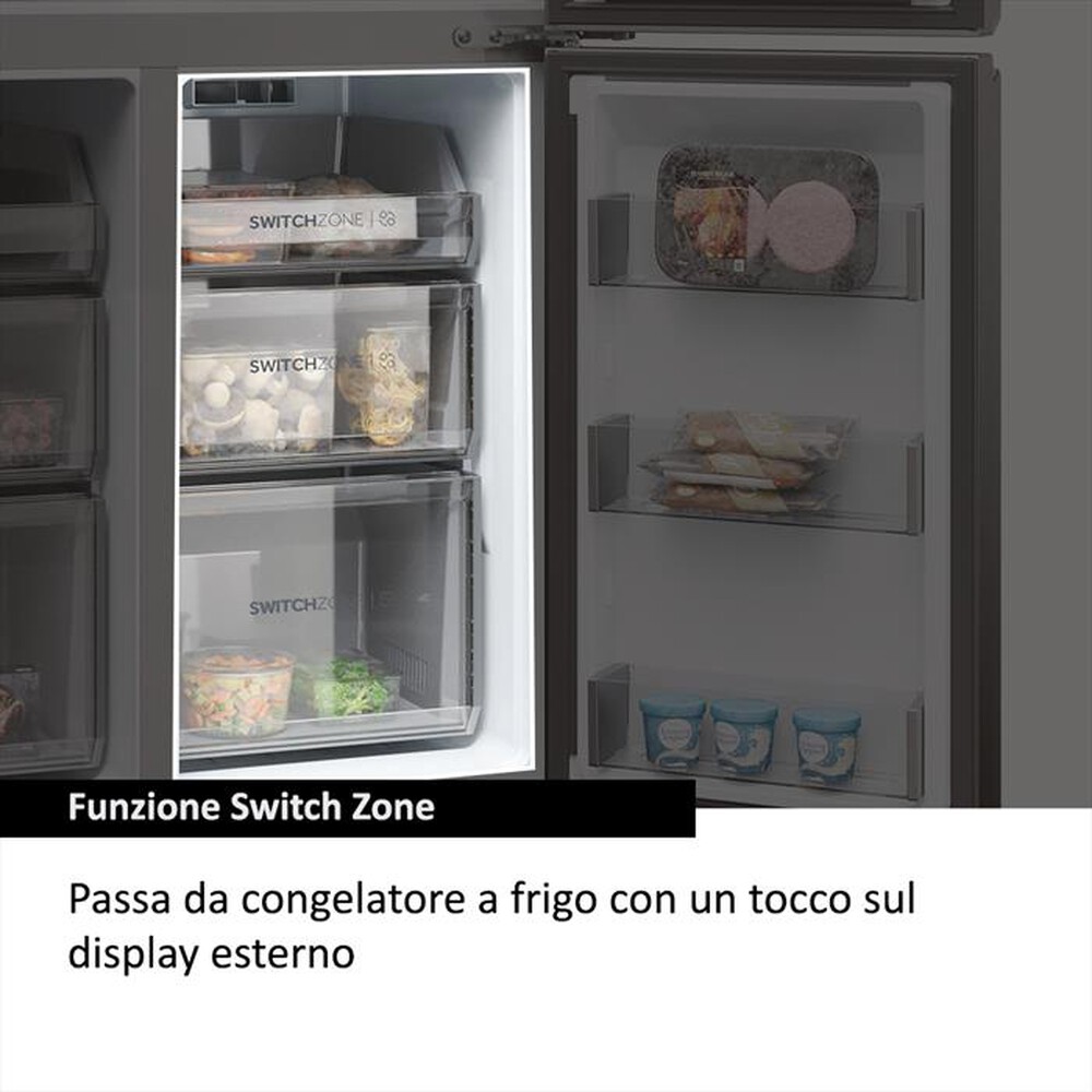 Immagine del prodotto HAIER - Frigorifero side by side HCR7918EIMP ClasseE 601lt-Platino, Acciaio inossidabile