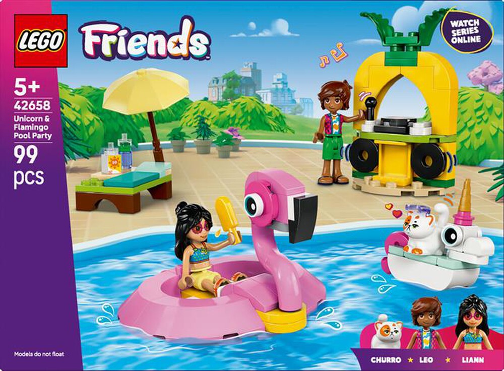 "LEGO - POOL PARTY CON UNICORNO E FENICOTTERO-,"