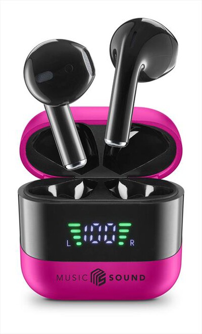MUSIC SOUND - AURICOLARI TWS CON DISPLAY LED-Pink