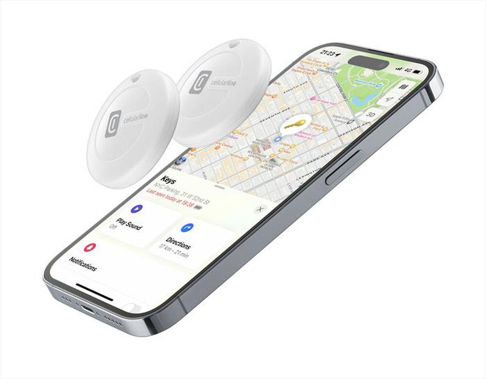 "CELLULARLINE - Dispositivo per localizzare oggetti BTTRACY2W-Bianco"