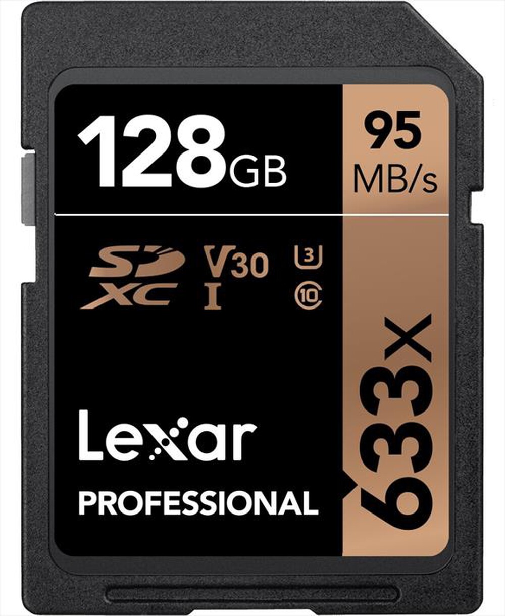 "LEXAR - 128GB 633X SDHC C10 V30 U3 GLOBAL-Black"