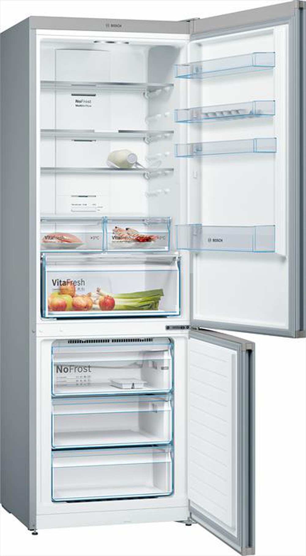 "BOSCH - Frigorifero combinato KGN49XLEA Classe E-Metal look"