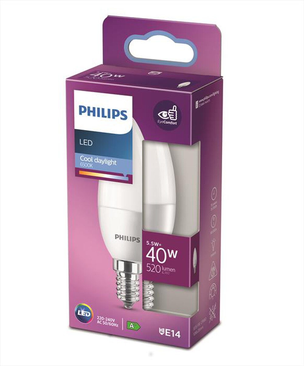 "PHILIPS - LED CANDELA 40W E14 6500K NON DIM-White"