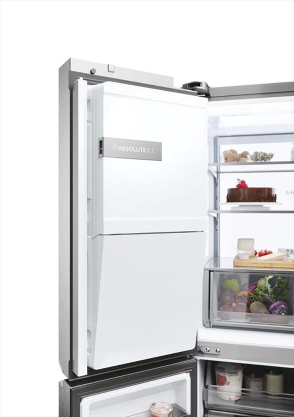 "HAIER - Frigorifero side by side HCR7918EIMP ClasseE 601lt-Platino, Acciaio inossidabile"
