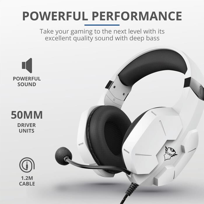 TRUST - GXT323W CARUS HEADSET PS5 - White/Black | Euronics