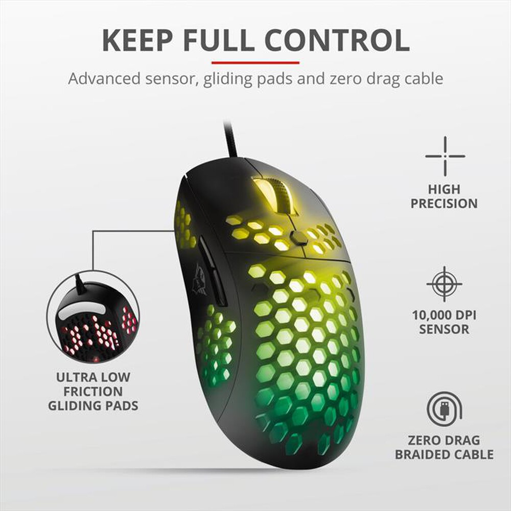 "TRUST - GXT960 GRAPHIN LIGHTWEIGHT MOUSE-Black RGB"