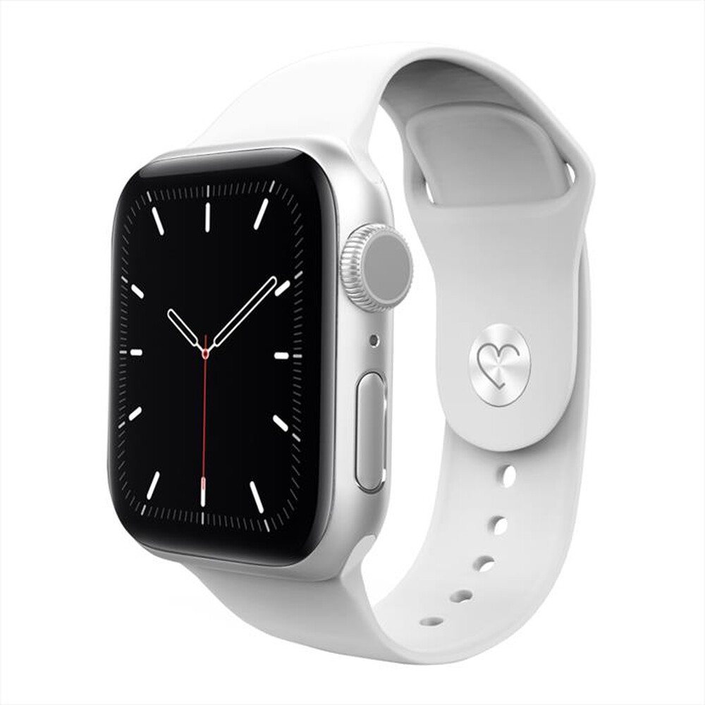 "EVA FRUIT - CINTURINO SILICONE PER APPLE WATCH CHIUS BOTTONE-bianco"