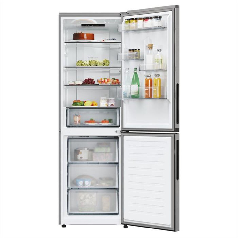 "CANDY - Frigorifero combinato CNCQ2T618EX Classe E 355 lt-Stainless steel"