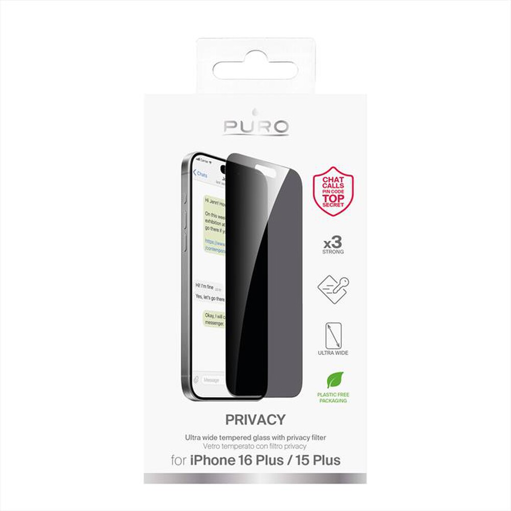 Immagine del prodotto PURO - Pellicola PUSDGPRIPHONE1667 per iPhone 15 Plus/16-Trasparente