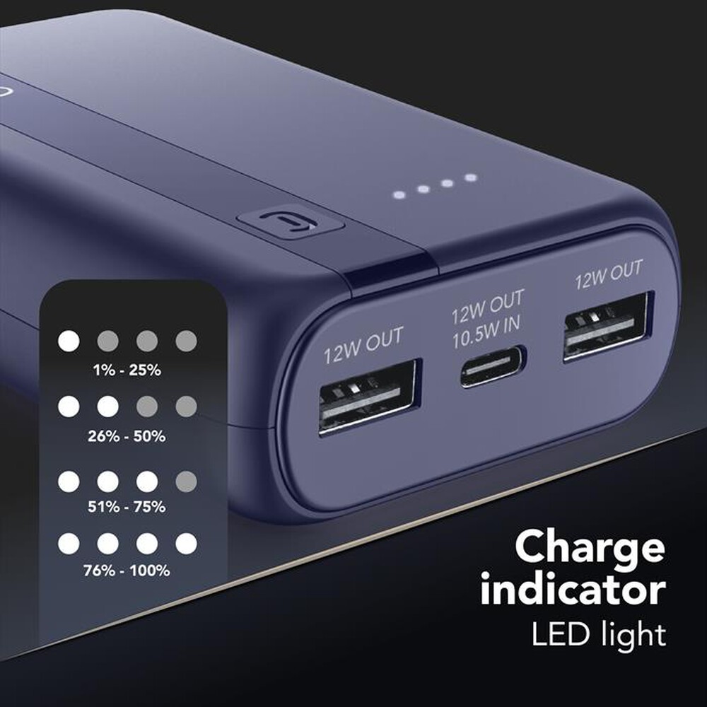 Immagine del prodotto CELLULARLINE - POWERBANK ESSENTIAL 10000 BLU SCURO-Blu scuro