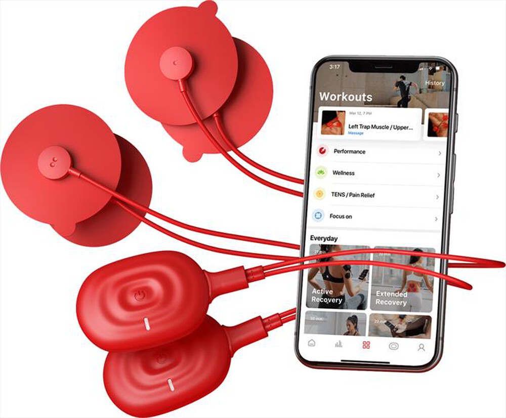"THERABODY - STIMOLATORE MUSCOLARE DUO 2.0-Rosso"
