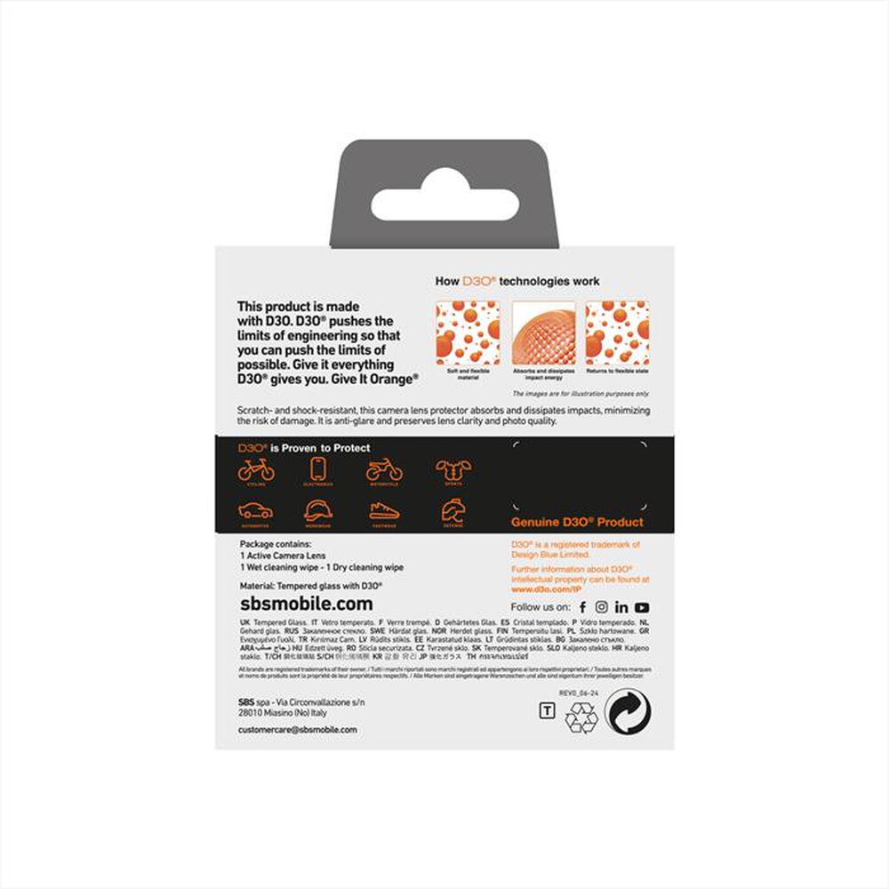 Immagine del prodotto SBS - Camera glass iPhone 16/16 Plus TED3OCAMGLIP16-Nero
