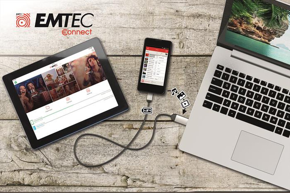 Immagine del prodotto EMTEC - T750B ON-THE-GO  DUAL USB 3.1 / MICRO USB FLASH D-Grigio / Nero