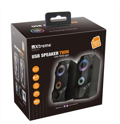 XTREME - USB SPEAKER TWIN-NERO,  XTREME - USB SPEAKER TWIN-NERO