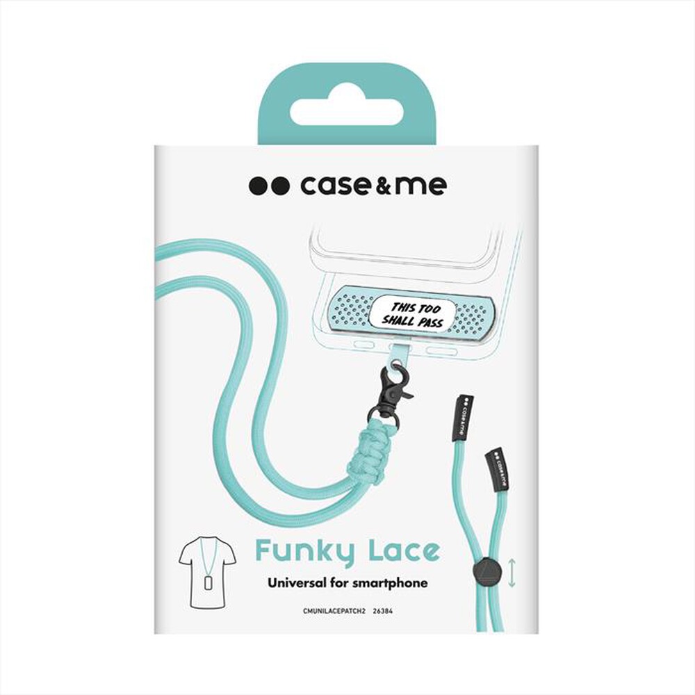 "CASEME - Laccio universale per smartphone CMUNILACEPATCH2-Azzurro"