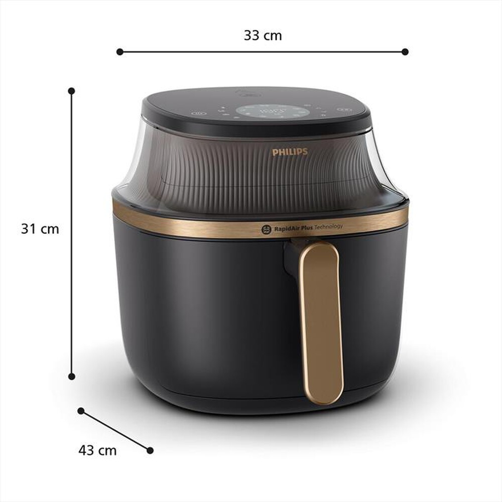 "PHILIPS - Friggitrice aria AIRFRYER SERIE 3000 6.2L NA332/00-Nero"