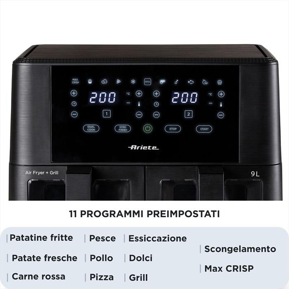 Immagine del prodotto ARIETE - Friggitrice ad aria doppia 4631 9L 2400W-Nero