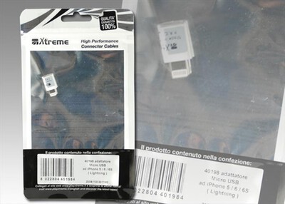 XTREME - 40198 - Adattatore alimentzione da micro USB a lightning