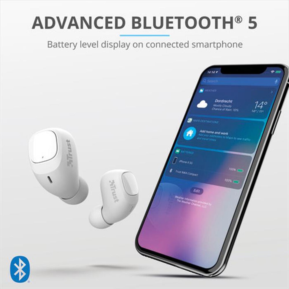 "TRUST - NIKA COMPACT BLUETH EARPHONES-White"