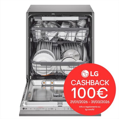 LG - Lavastoviglie QUADWASH DB365TXS Classe B 10coperti-Acciaio inossidabile