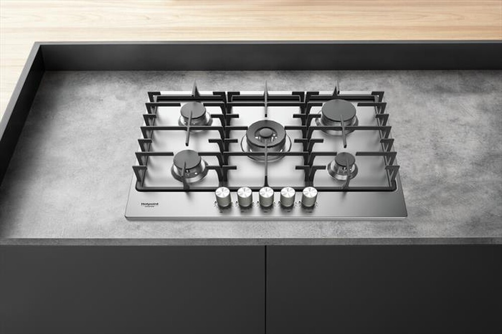 "HOTPOINT ARISTON - Piano cottura a gas PPH 75G DF/IX HOB OA 5 fuochi"