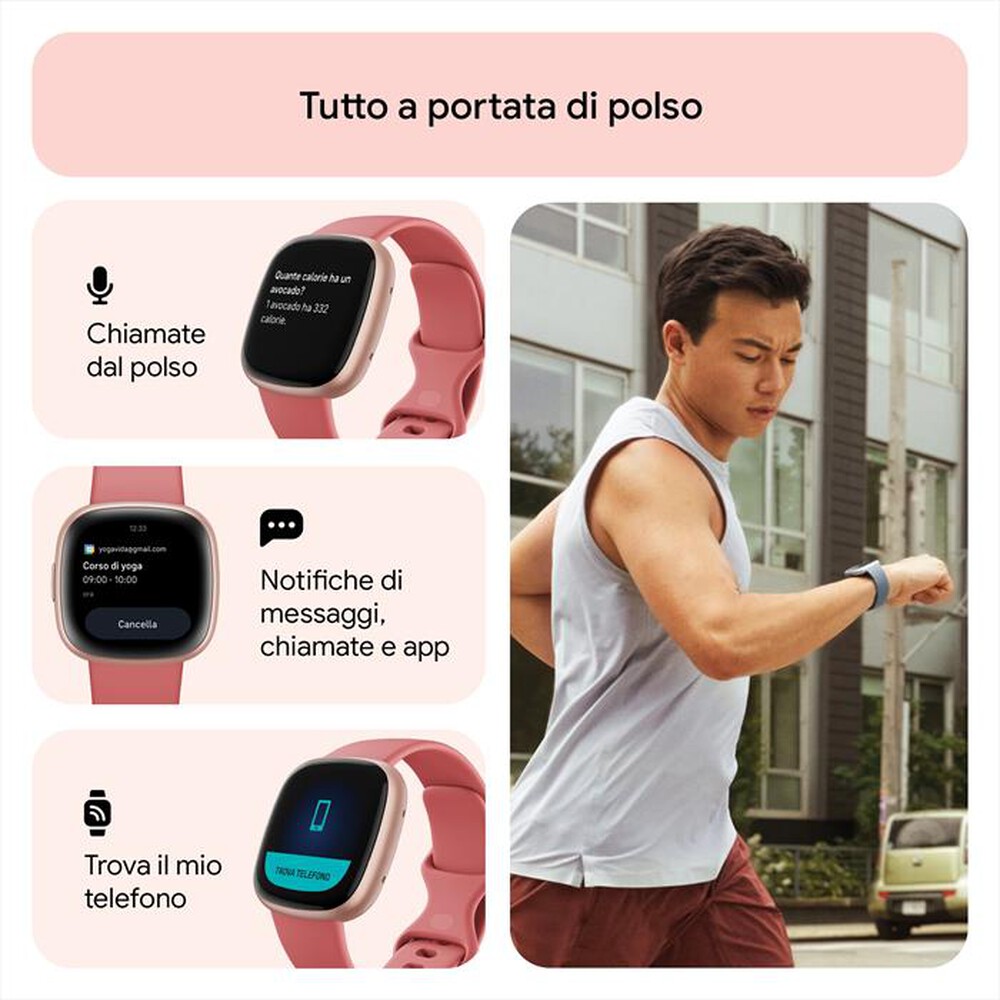 "FITBIT - VERSA 4 - FB523RGRW-ROSA SABBIA/ALL RAME R"