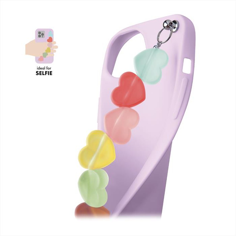 "CASEME - Cover catena cuore CMCHAINHRTIP1361V per iPhone 13-Viola"