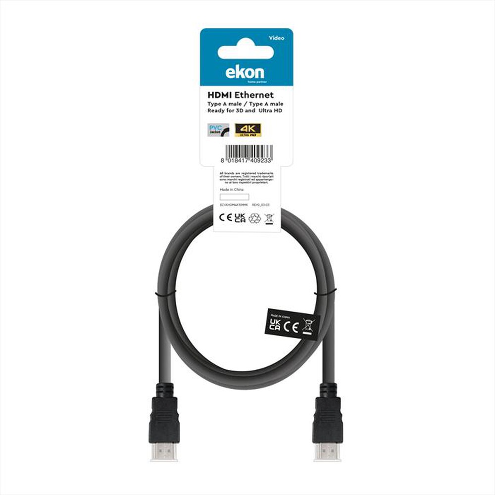 "EKON - Cavo HDMI ECVXHDMI4K15MMK-Nero"