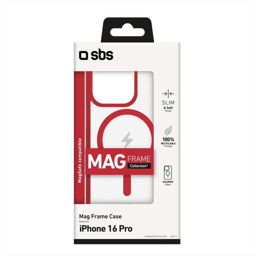 "SBS - Cover Mag Frame iPhone 16 Pro TEMAGCOLIP1661PR-Rosso"