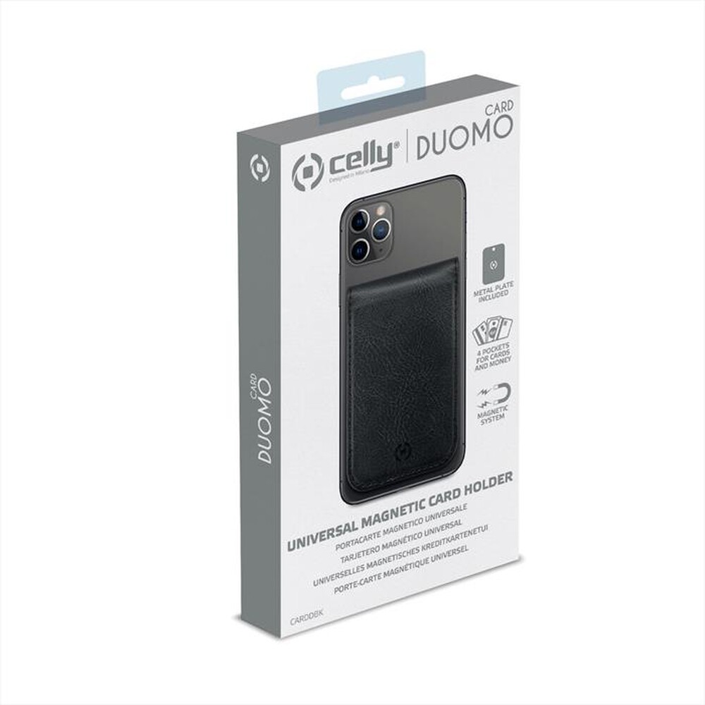 "CELLY - CARDDBK - PORTACARTE MAGNETICO-NERO/SIMILPELLE"