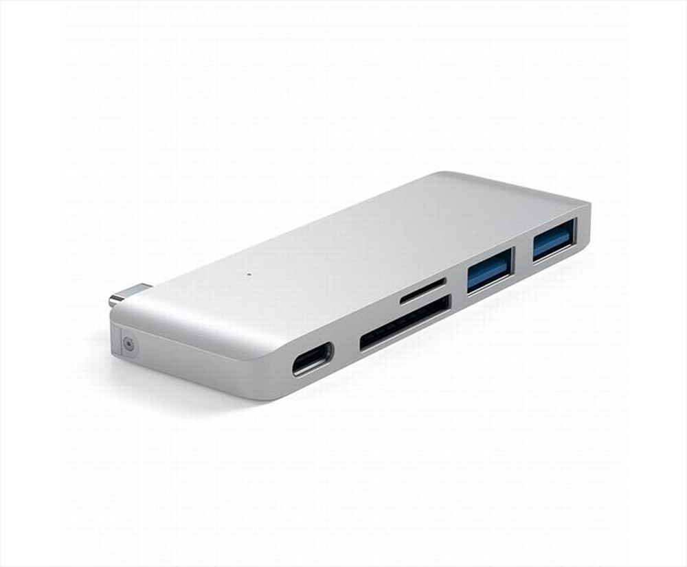 "SATECHI - HUB USB-C CON CARD READER, PORTA USBC PASS THROUGH-SILVER"