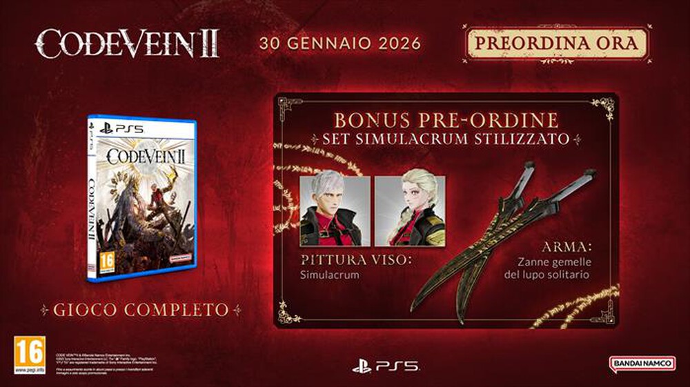 Immagine del prodotto NAMCO - CODE VEIN II PS5-N/D