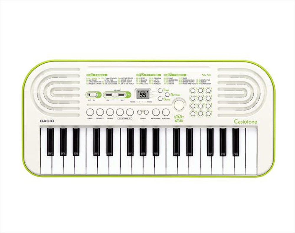 "CASIO - Tastiera digitale SA-50H7-BIANCO- VERDE LIME"