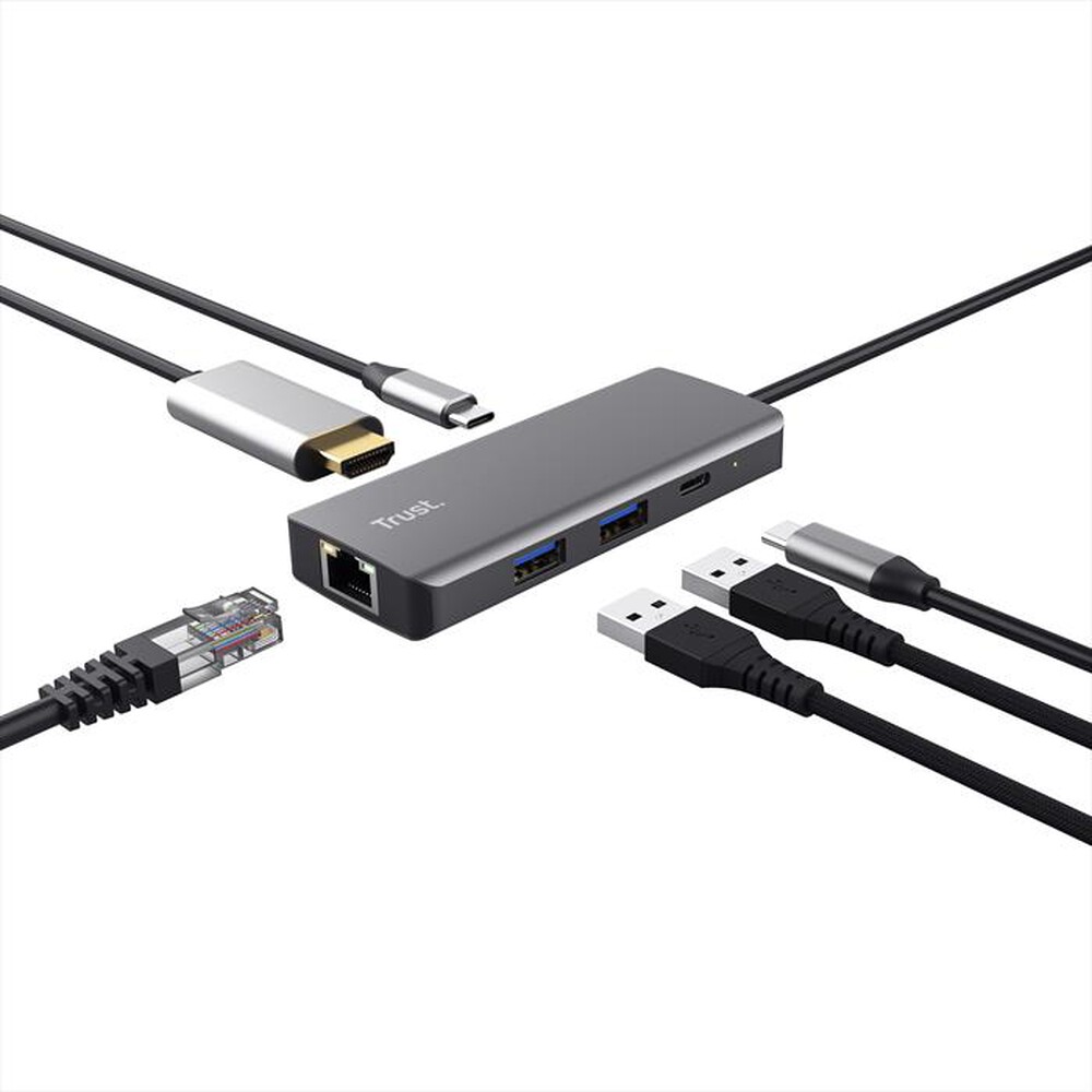 Immagine del prodotto TRUST - Adattatore multiporta USB-C 6-in-1 DALYX 6-IN-1-Silver