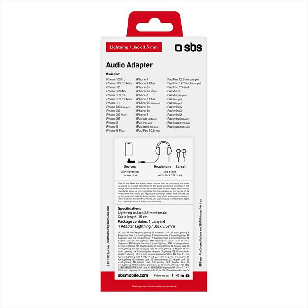 Immagine del prodotto SBS - TEADAPT35MFI90W-Bianco