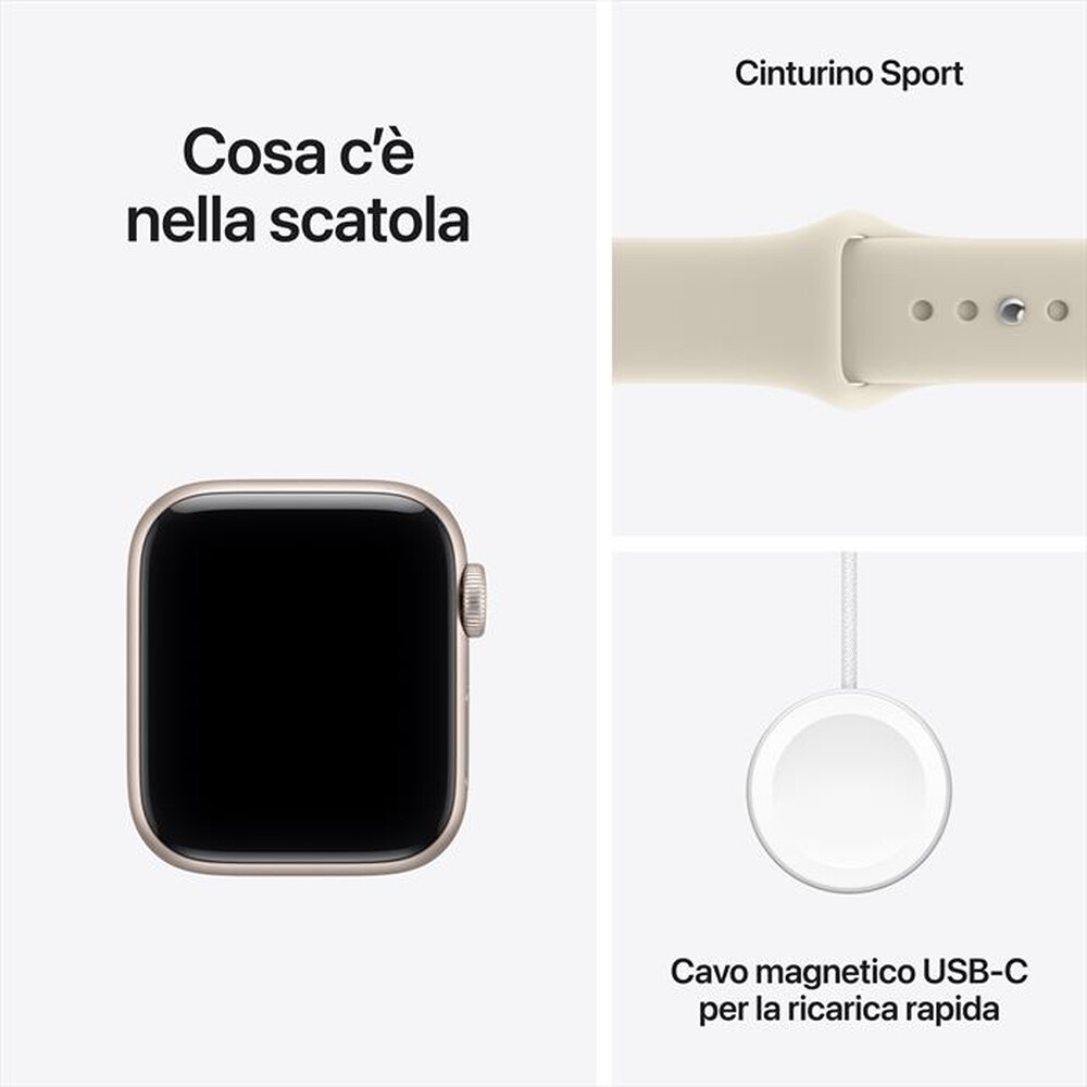 Immagine del prodotto APPLE - Watch SE 3 GPS 40mm Alluminio Galassia-Sport Band Sabbia - S/M