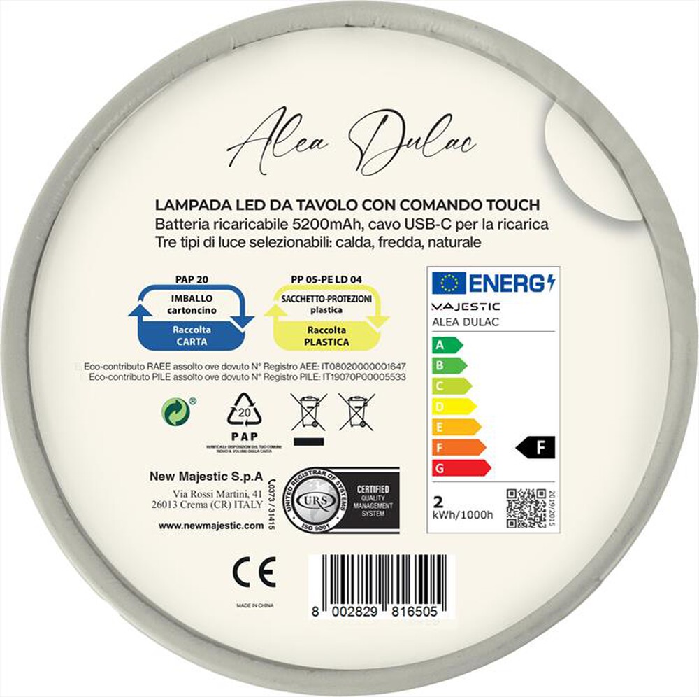 Immagine del prodotto MAJESTIC - ALEA DULA JL-GRU