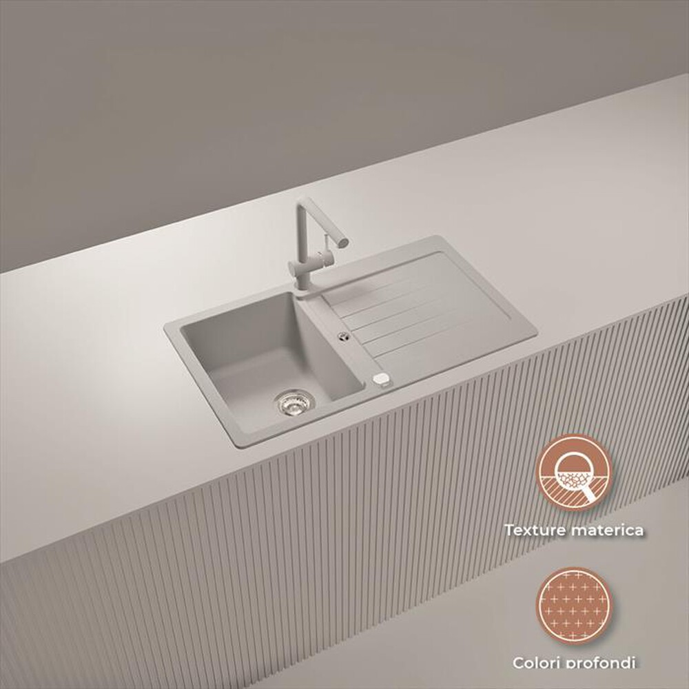 Immagine del prodotto GLEM GAS - Lavello 1 vasca GLU861WH-Bianco Opaco