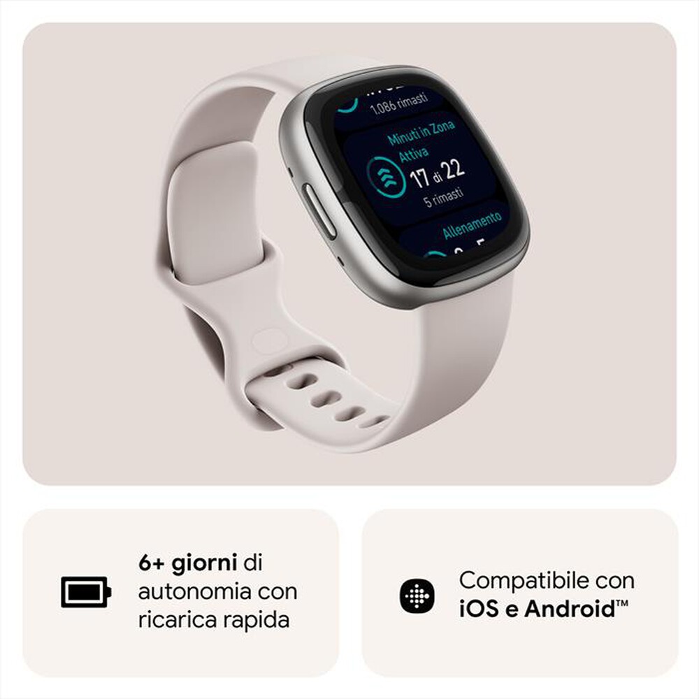 "FITBIT - SENSE 2 - FB521SRWT-BIANCO LUNARE/ALL GRIG"