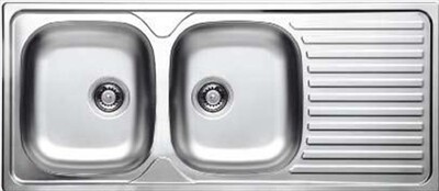 GLEM GAS - Lavello lineare GL216IXS 2 vasche-Inox Satin