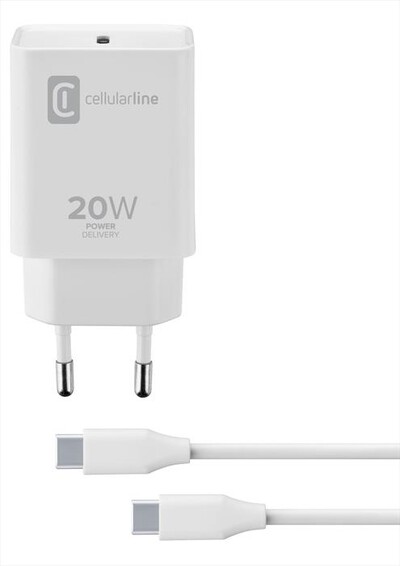 CELLULARLINE - ACHIPDKITC2CPD20WW Carica Batterie-Bianco