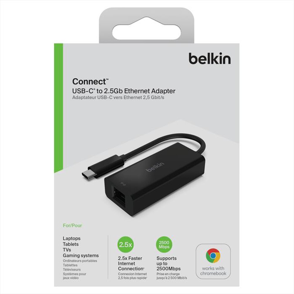 "BELKIN - ADATTATORE DA USB-C A 2.5GB ETHERNET-nero"