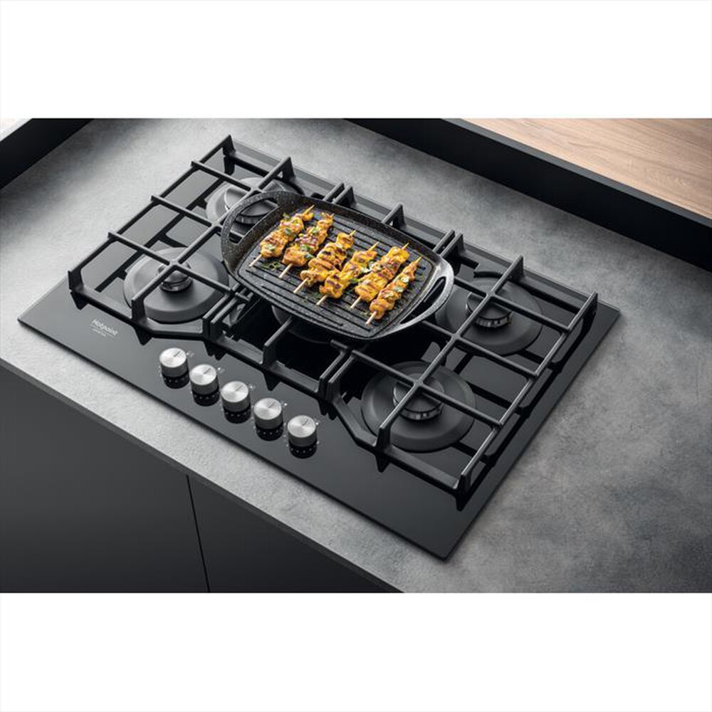 "HOTPOINT ARISTON - Piano cottura a gas HAGS 72F/BK HOB OA 5 fuochi"