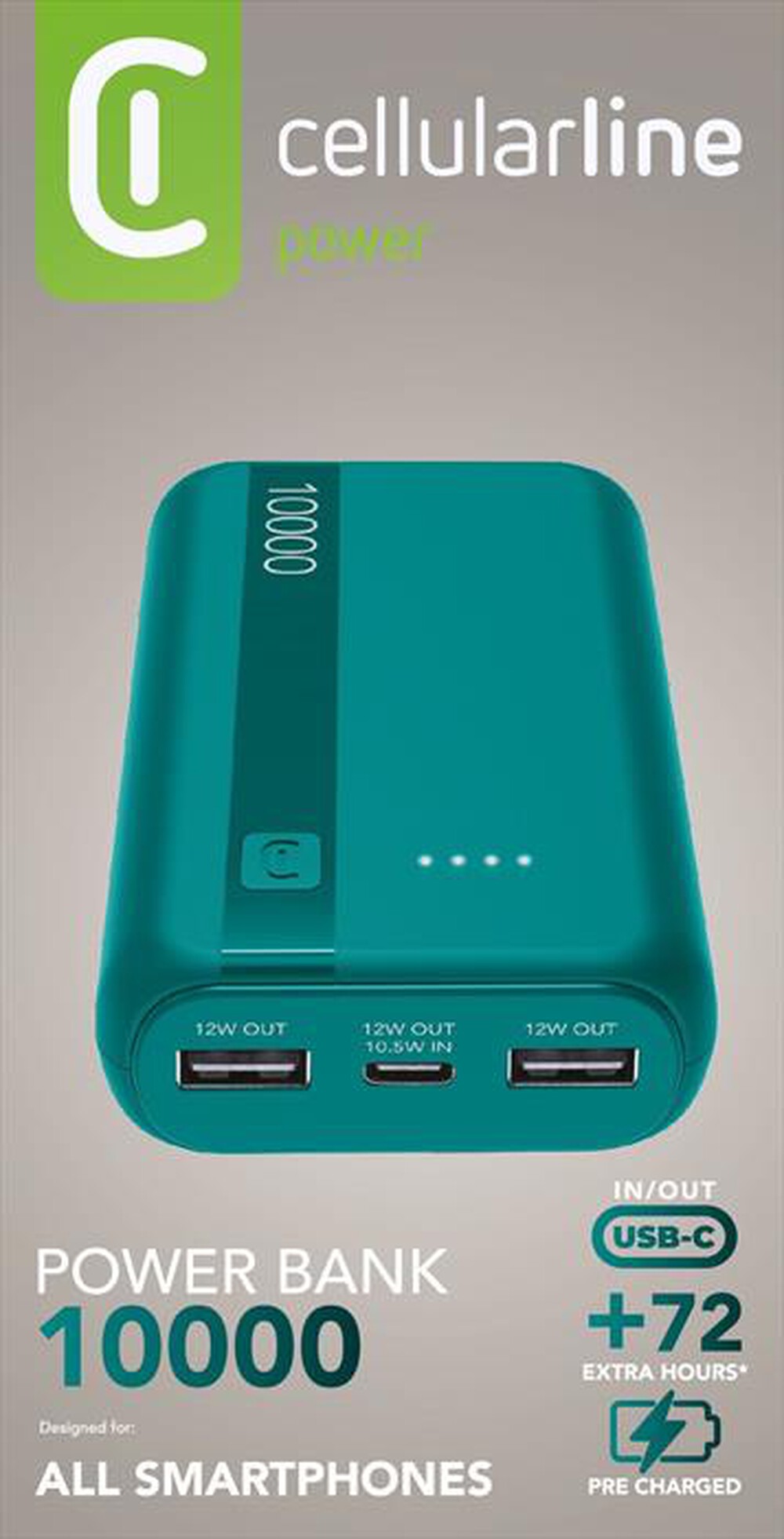 Immagine del prodotto CELLULARLINE - POWER BANK ESSENTIAL 10000-Blu